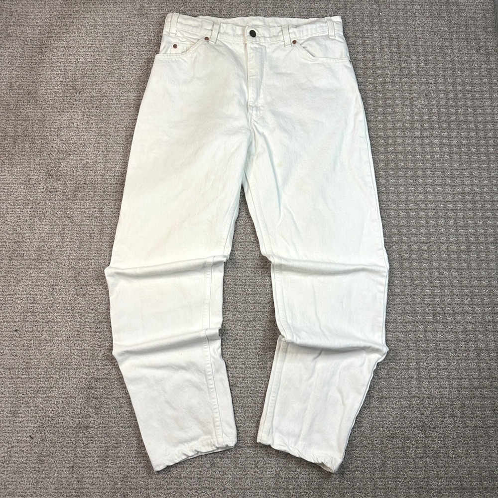 Vintage Made in USA Levis 550 Orange Tab White Jeans Mens 34x32 Relaxed Tapered